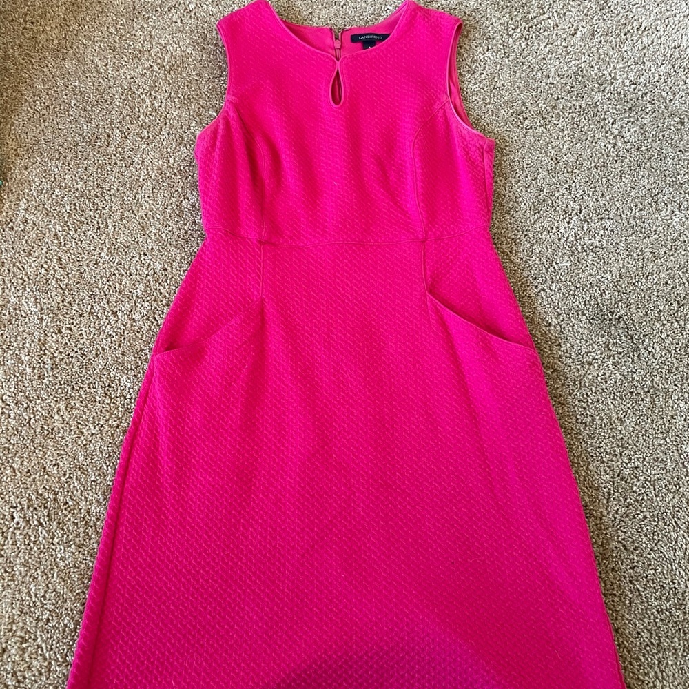 Hot pink dress lands end size 4